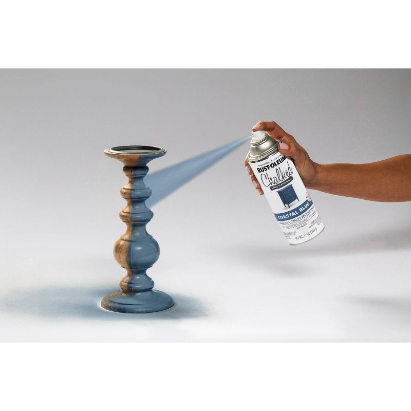 slide 7 of 10, Rust-Oleum 12oz Chalked Ultra Matte Spray Paint Coastal Blue, 12 oz