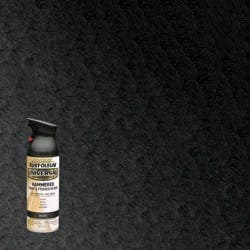 Rust-Oleum 11oz Universal Hammered Paint and Primer in One Black: Oil-Based Spray for Metal, Wood, Glass, 20 sq ft Coverage