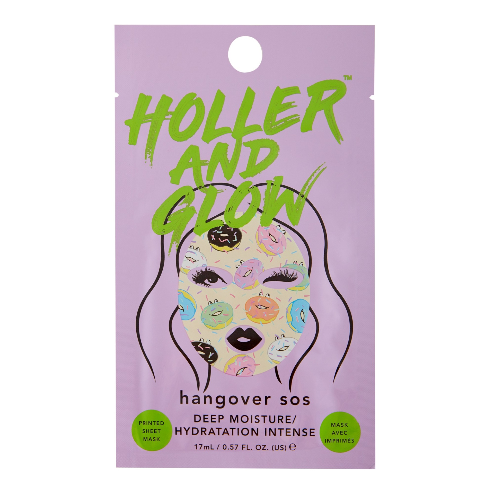 slide 1 of 4, Holler and Glow Hangover SOS Deep Moisture Face Sheet Mask, 0.57 fl oz