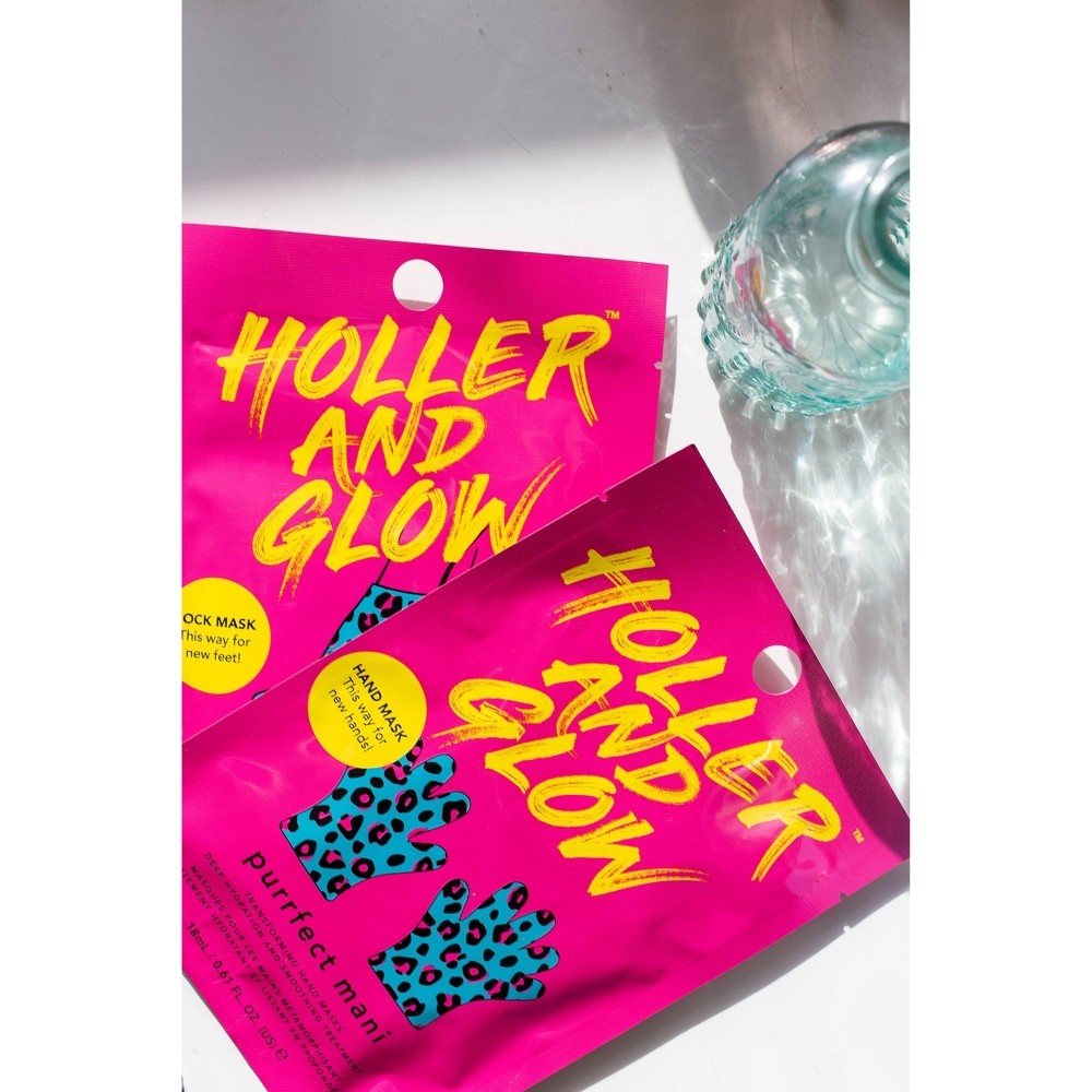 slide 3 of 5, Holler and Glow Purrfect Mani Hand Mask, 0.61 fl oz