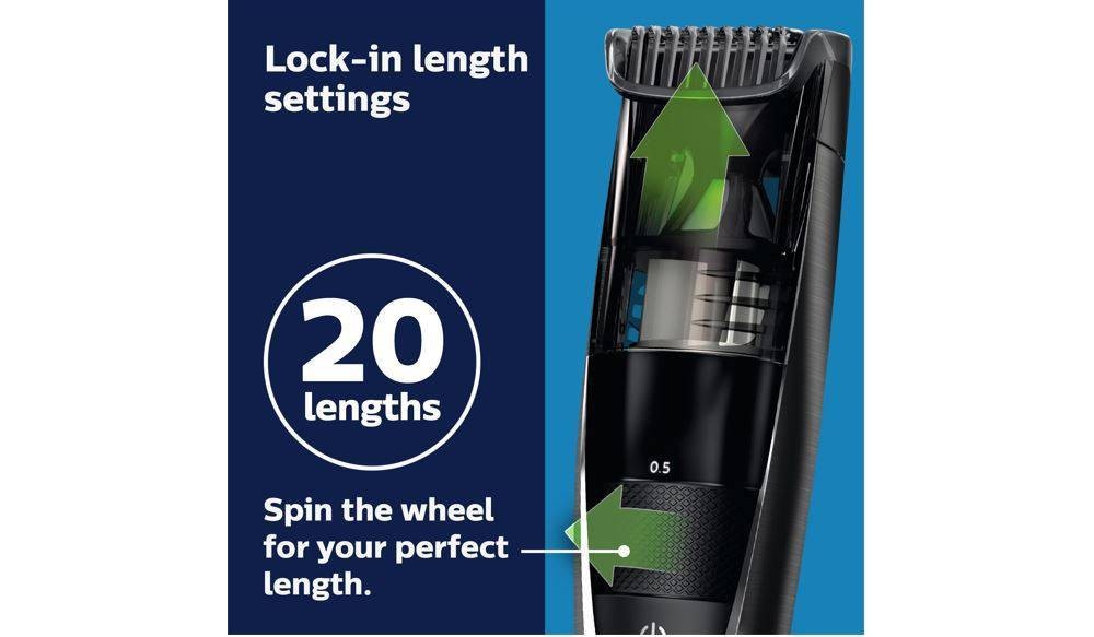 slide 6 of 9, Philips Norelco Model 7500 Beard & Hair Men's Electric Trimmer with Vacuum - BT7515/49, 1 ct