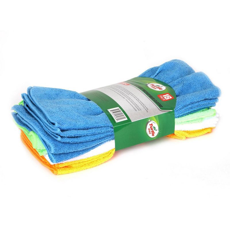 slide 2 of 3, Turtle Wax 18pk All Purpose Microfiber Cloths: Multicolor Automotive Cleaning Towels for Cars, Trucks, Boats & Motorcycles, 18 ct