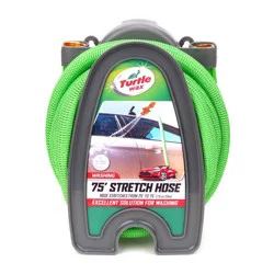 Turtle Wax 75' Expandable Garden Hose: 75 ft Kink-Resistant Stretch Water Hose, 5/8 Inch Diameter, Green