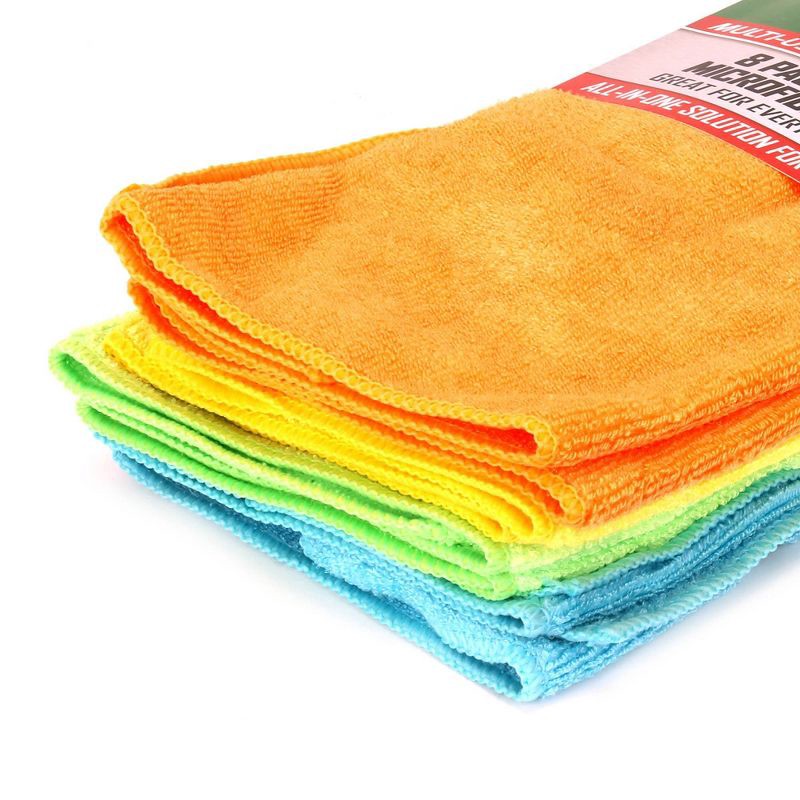 slide 2 of 3, Turtle Wax 8pk Shining Microfiber Detailing Towels: Multicolor Automotive Cleaning Tools for Cars, Trucks, Boats, 8 ct