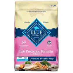 Blue Buffalo Life Protection Formula Natural Adult Small Breed Dry Dog Food, Chicken and Brown Rice - 15lbs