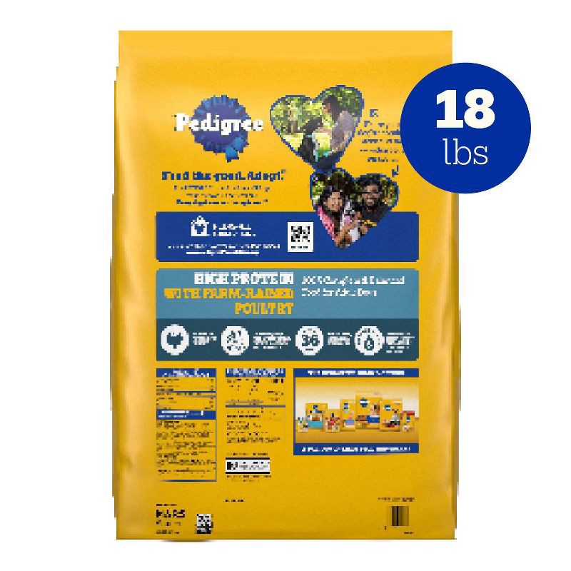 slide 8 of 14, Pedigree High Protein Chicken & Turkey Flavor Adult Complete & Balanced Dry Dog Food - 18lbs, 18 lb