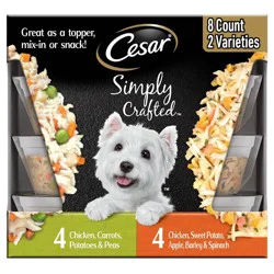 Cesar Simply Crafted Sweet Potato, Chicken, Potato, Vegetable and Apple Flavor Variety Pack Small Breed Wet Dog Food - 1.3oz/8ct