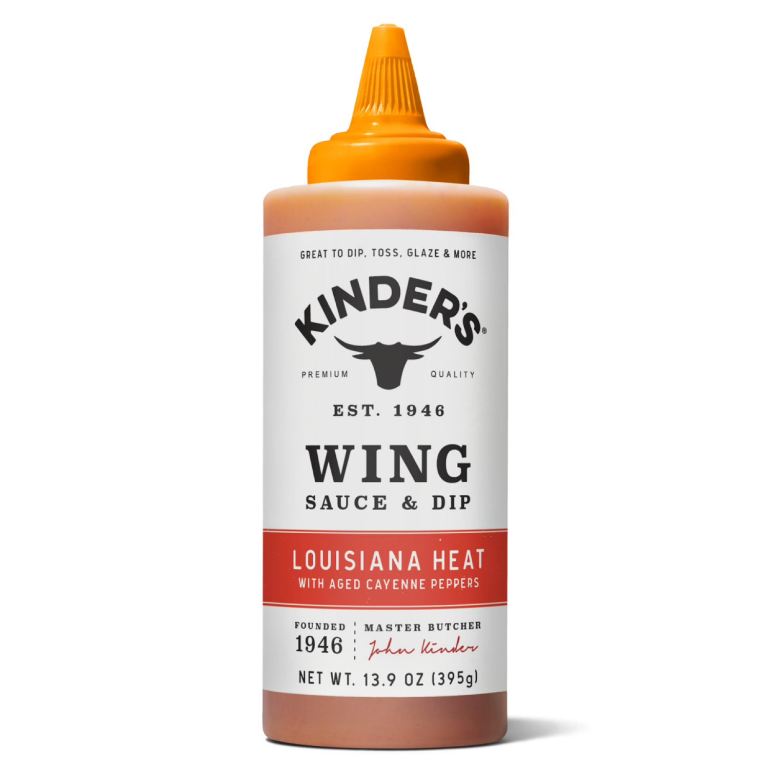 slide 1 of 2, Kinder's Wing Louisiana Heat with Aged Cayenne Peppers Sauce & Dip 13.9 oz, 13.9 oz