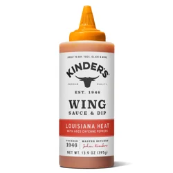 Kinder's Wing Louisiana Heat with Aged Cayenne Peppers Sauce & Dip 13.9 oz