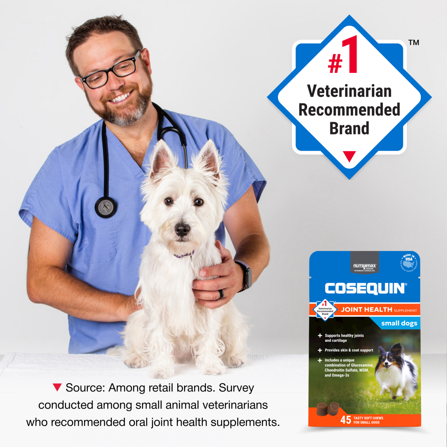 slide 7 of 8, Cosequin Minis Maximum Strength with MSM Soft Chews 45 ea Pouch, 45 ct