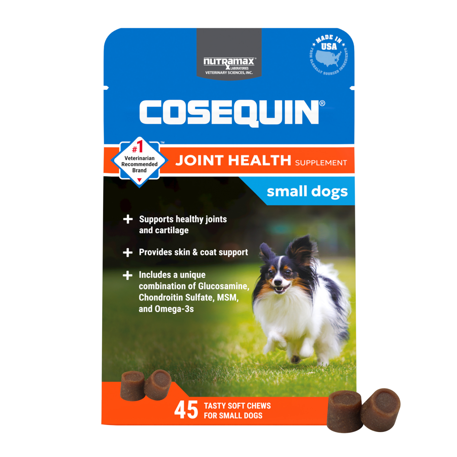 slide 1 of 8, Cosequin Minis Maximum Strength with MSM Soft Chews 45 ea Pouch, 45 ct