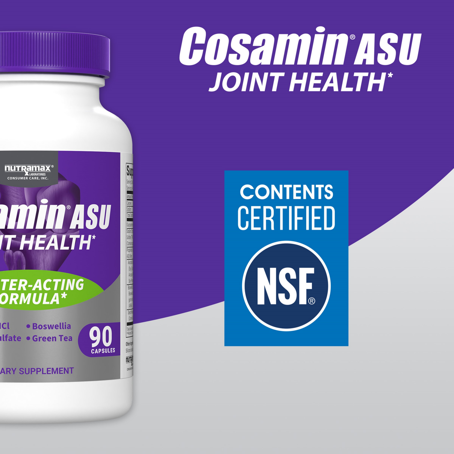 slide 3 of 8, Nutramax Cosamin® Asu Joint Health Supplement With Glucosamine, Chondroitin & Asu For Mens & Women's Joint Health, 90 Capsules, 90 ct