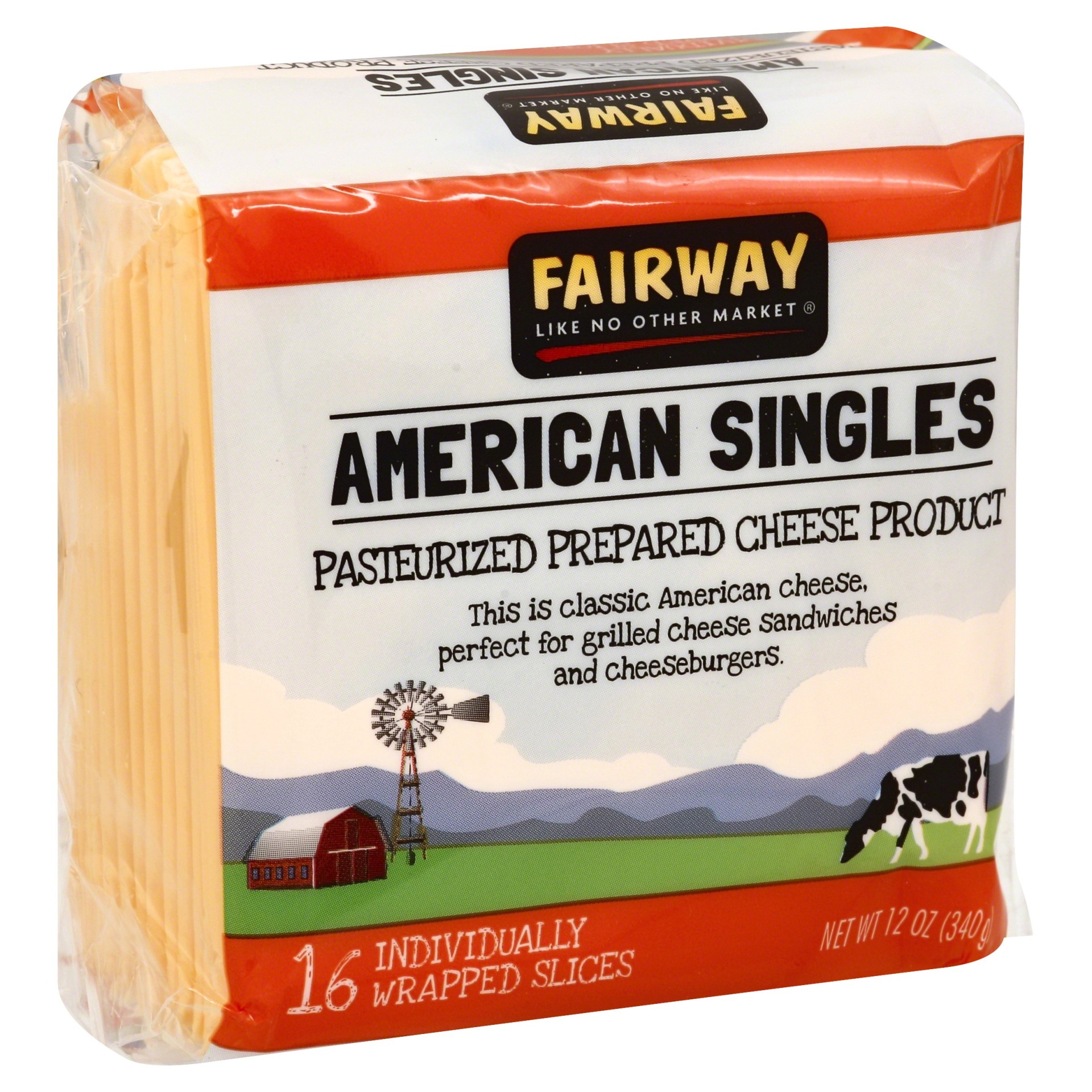slide 1 of 1, Fairway American Cheese Singles, 12 oz