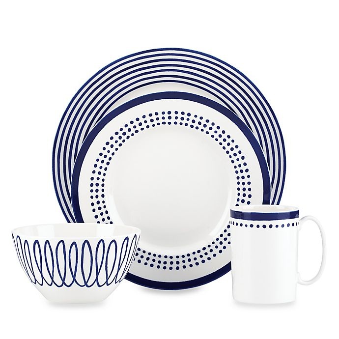 slide 1 of 2, Kate Spade New York Charlotte Street East Place Setting - Indigo, 4 ct