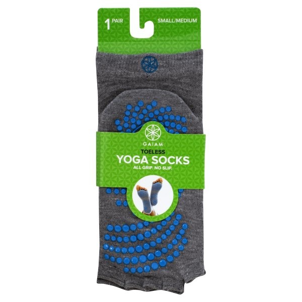 slide 1 of 2, Gaiam Toeless Yoga Socks, 1 ct
