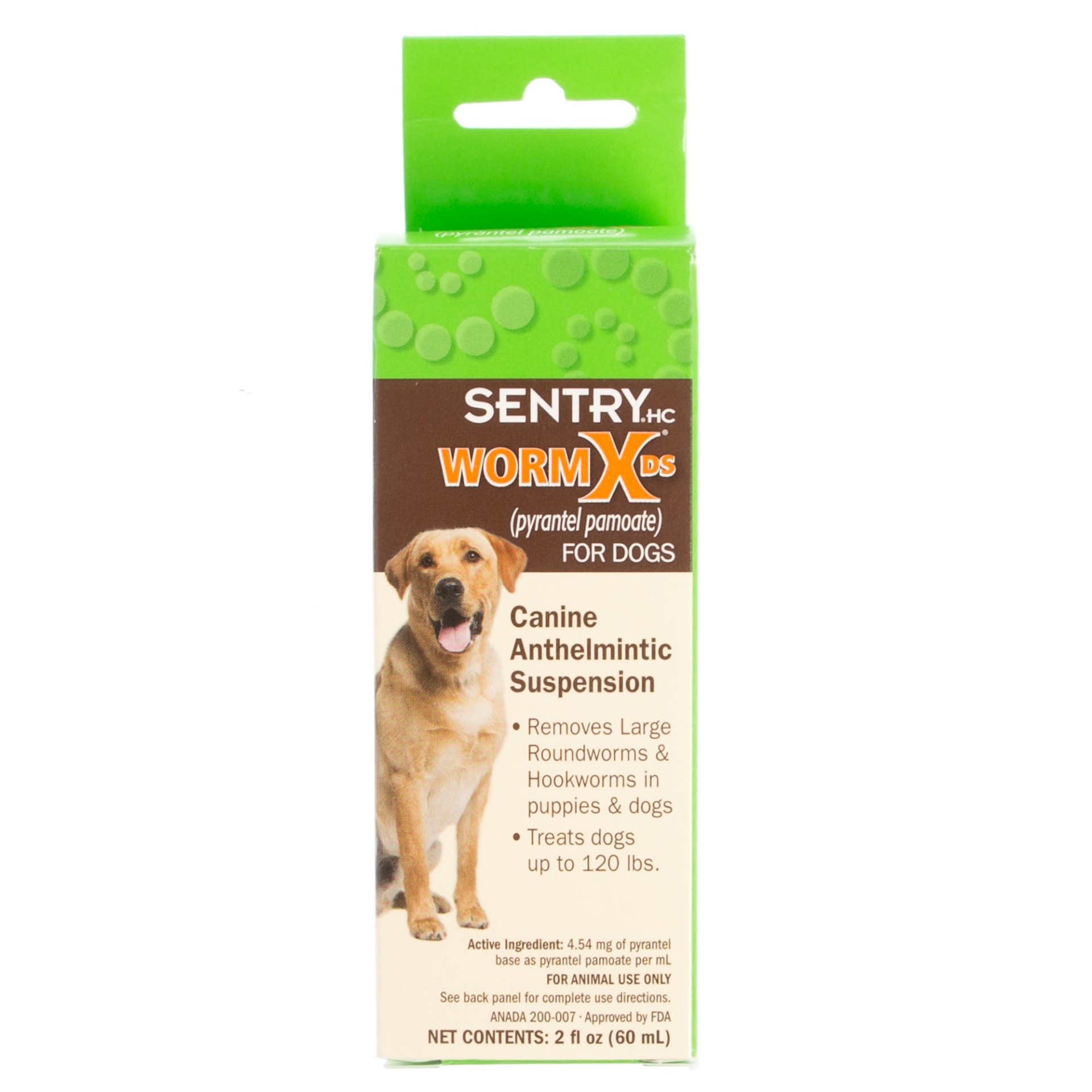 slide 1 of 1, SENTRY HC WORM X DS Canine Anthelmintic Suspension for Dogs, 2 fl oz