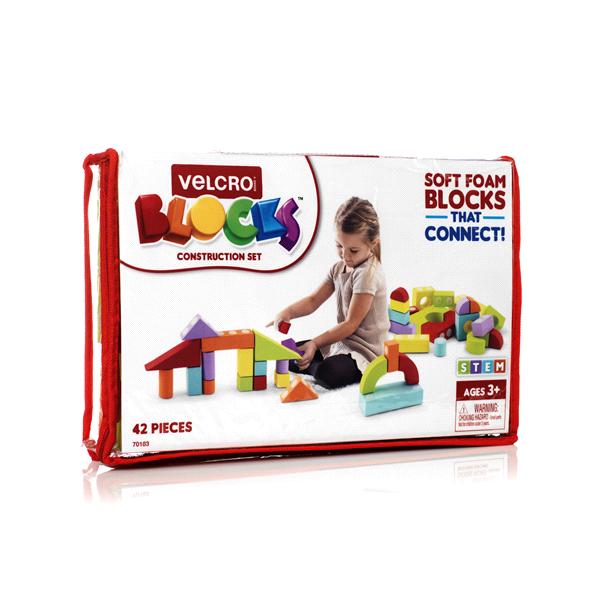 slide 1 of 1, VELCRO Brand Kids Building Blocks, 42 ct