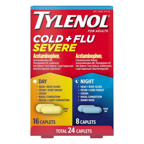 slide 1 of 2, Tylenol Cold And Flu Day/Night, 16 ct