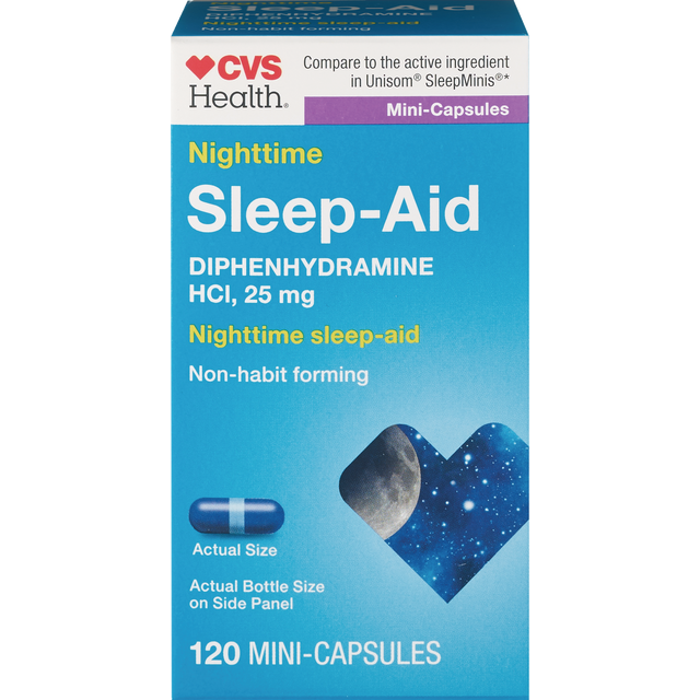 slide 1 of 1, CVS Health Sleep 25Mg Mini Capsules, 120 ct