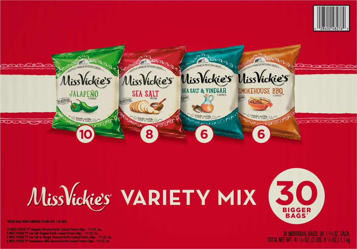 slide 10 of 13, Miss Vickie's Kettle Cooked Potato Chips Variety 1 3/8 Oz 30 Count, 30 ct