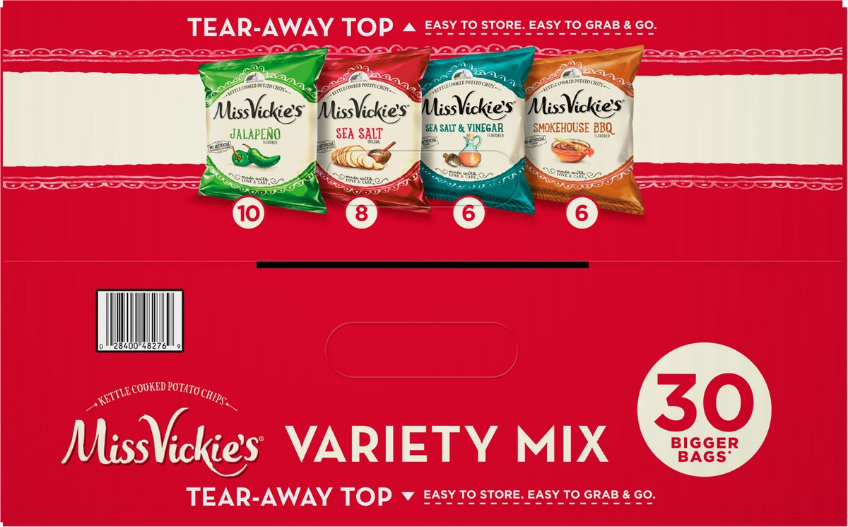 slide 6 of 13, Miss Vickie's Kettle Cooked Potato Chips Variety 1 3/8 Oz 30 Count, 30 ct