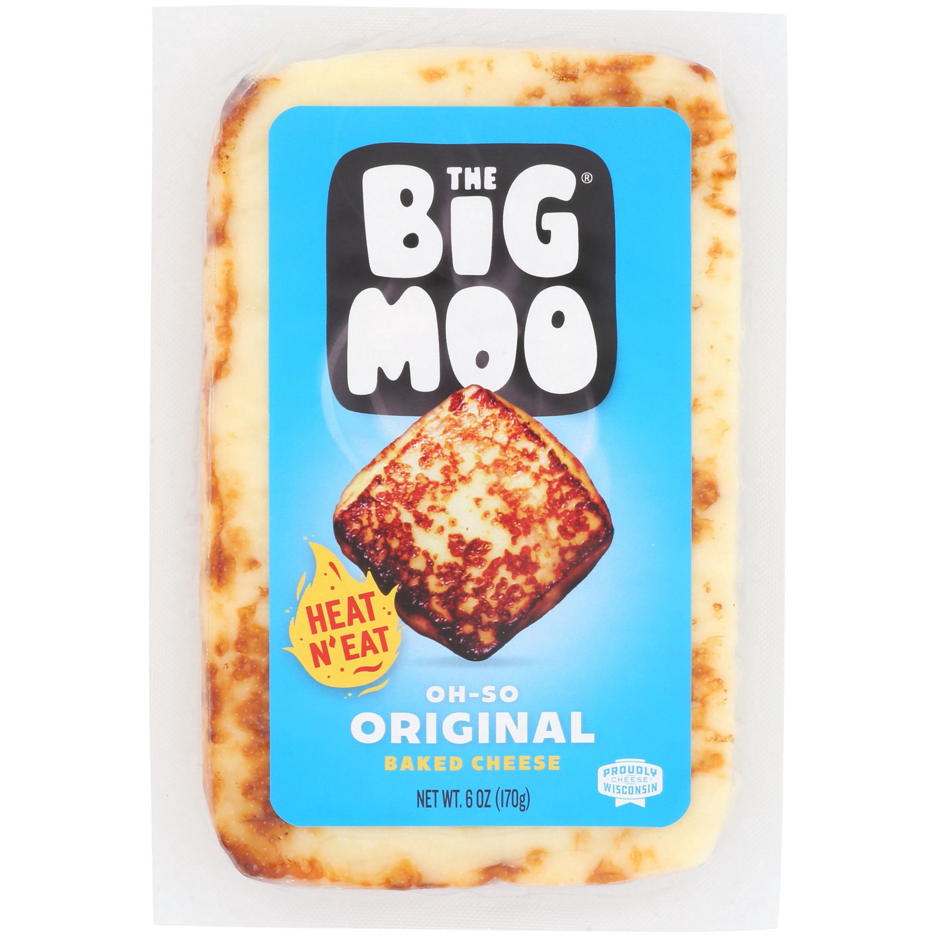 slide 1 of 1, Big Moo Original Baked Cheese 6oz, 6 oz