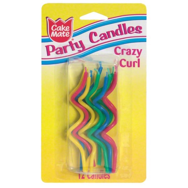slide 1 of 1, Cake Mate Crazy Curl Party Candles, 12 ct