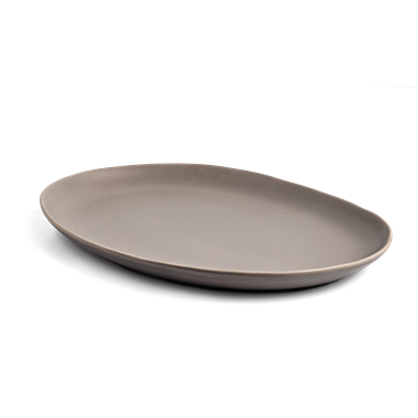slide 1 of 1, Hy-Vee Seasons Ceramic Oval Platter, Chateau Gray, 1 ct