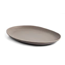 Hy-Vee Seasons Ceramic Oval Platter, Chateau Gray