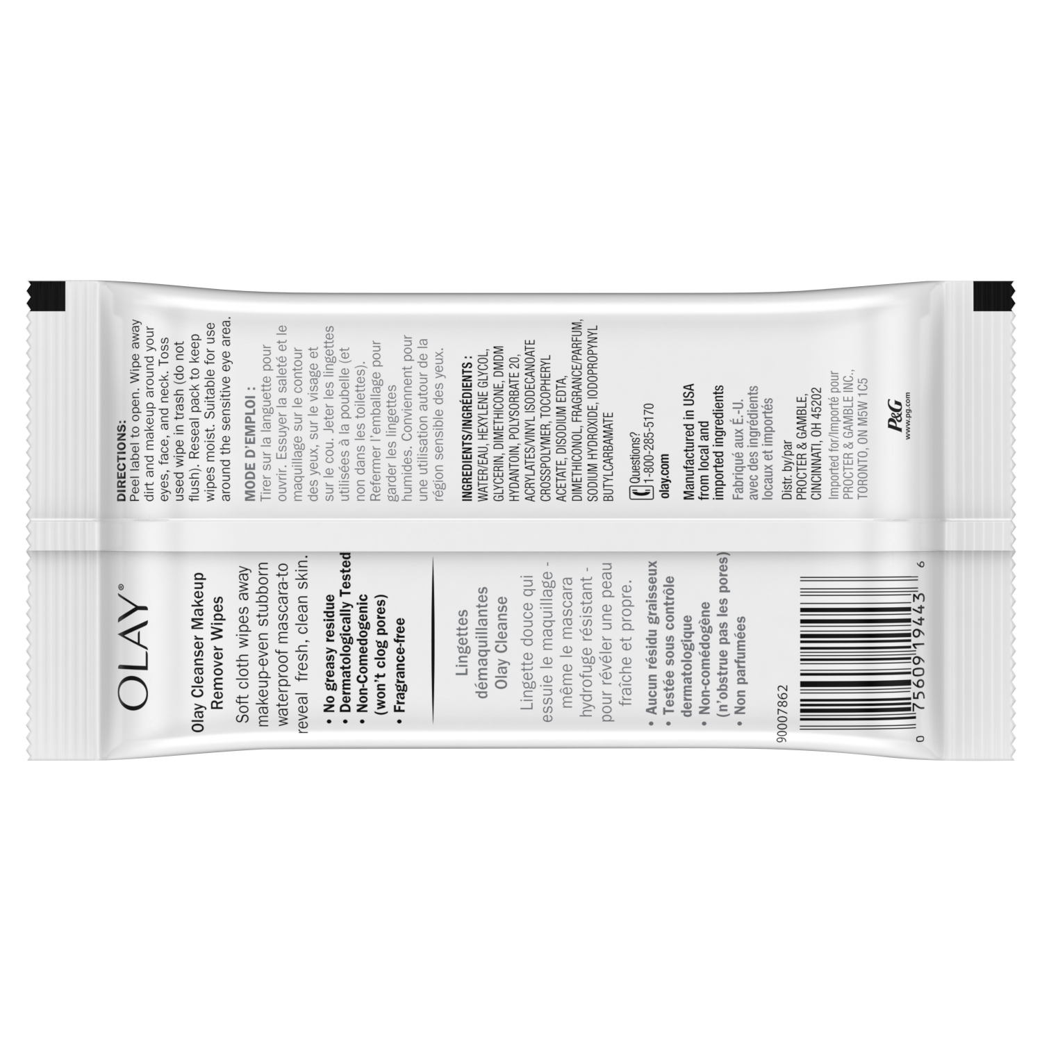 slide 4 of 6, Olay Cleanse Makeup Remover Wipes, Fragrance Free, 25 count, 25 ct