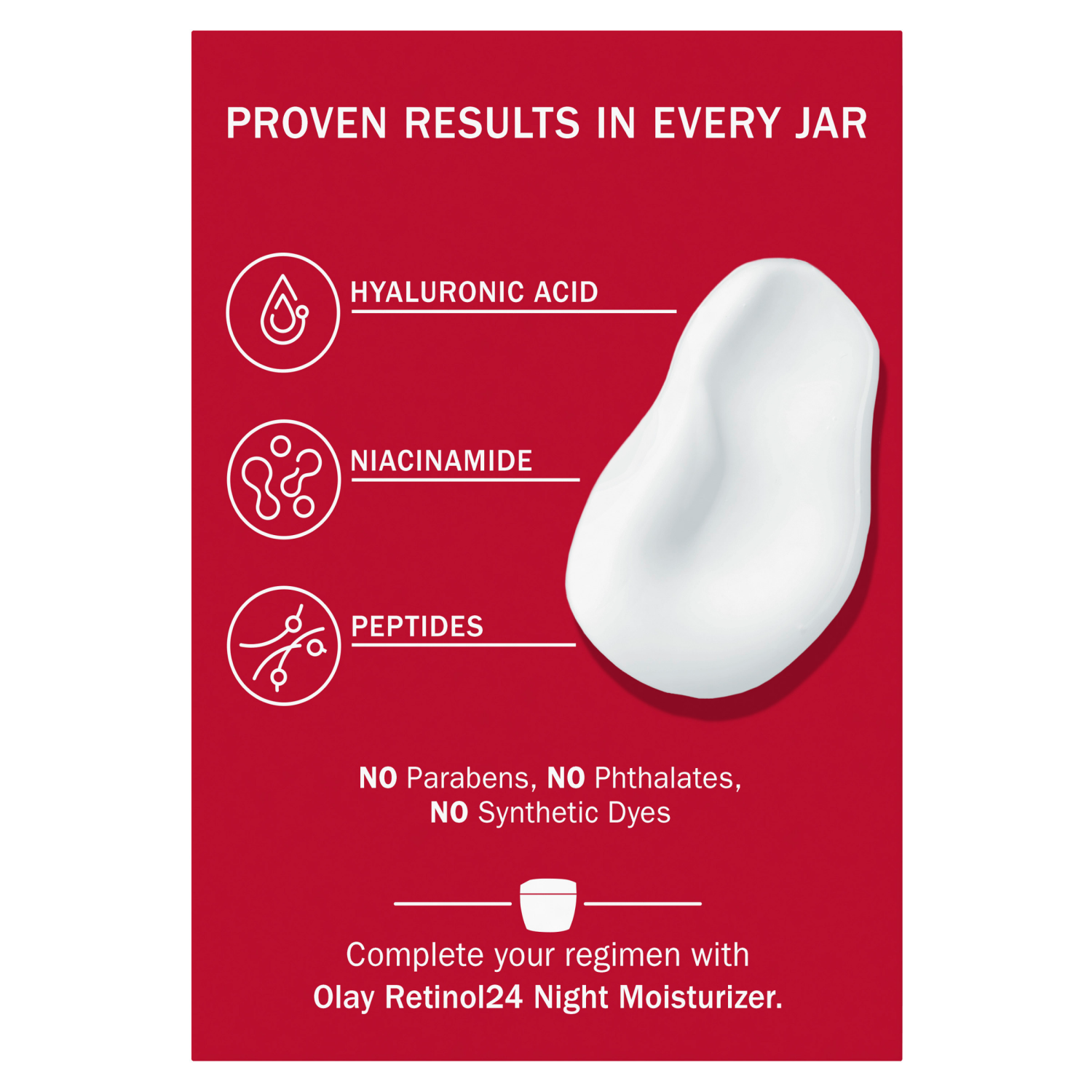 slide 3 of 5, Olay Hyaluronic Acid Face Moisturizer, Instant Hydration for Women, Fragrance-Free - Dry Skin Solution, Glowing, Smoothing, Plumping, Renewing - Niacinamide, Amino Peptides 1.7 Oz, 1.7 oz