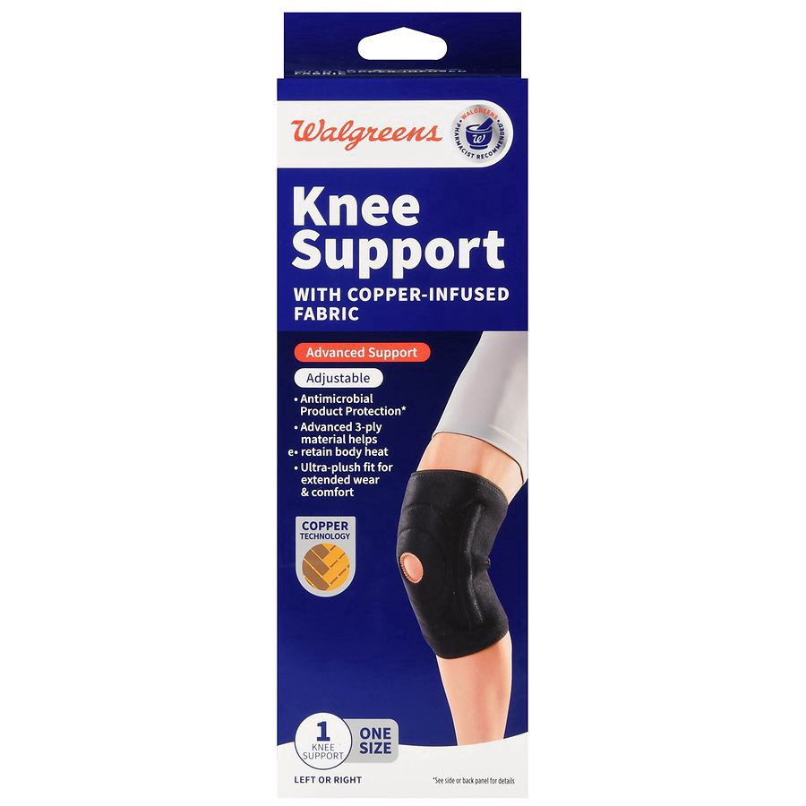slide 5 of 5, Walgreens Latex Free Copper-Infused Adjustable Knee Support, 1 ct