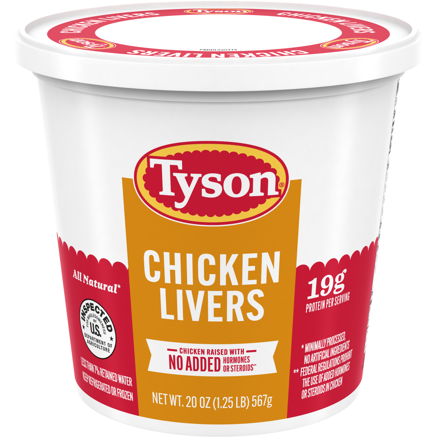 slide 1 of 3, Tyson All Natural* Chicken Livers, 1.25 lb, 20 oz
