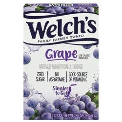 Welch's Singles to Go! Low Calorie Grape Drink Mix - 6 ct