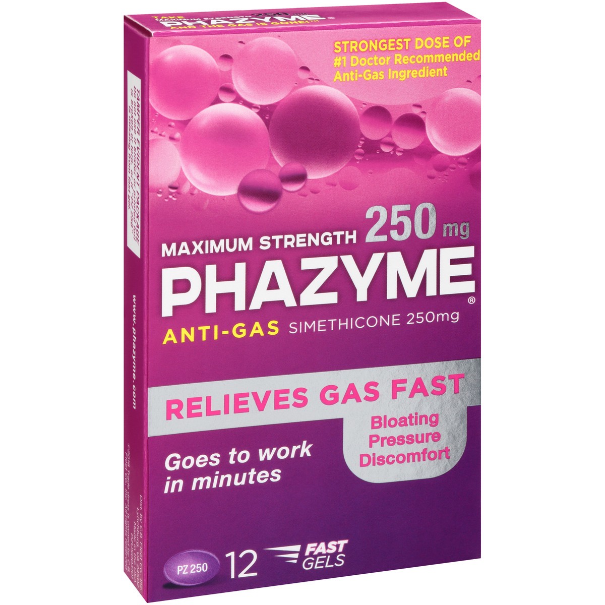 slide 10 of 10, Phazyme Maximum Strength Gas & Bloating Relief, Gas Relief Works in Minutes, 12 Fast Gels, 12 ct