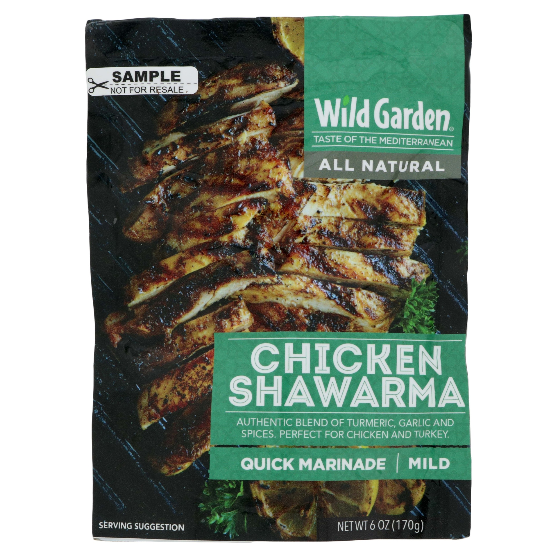 slide 1 of 1, Wild Garden Chicken Shawarma, All Natural, Quick Marinade, Mild, 6 oz