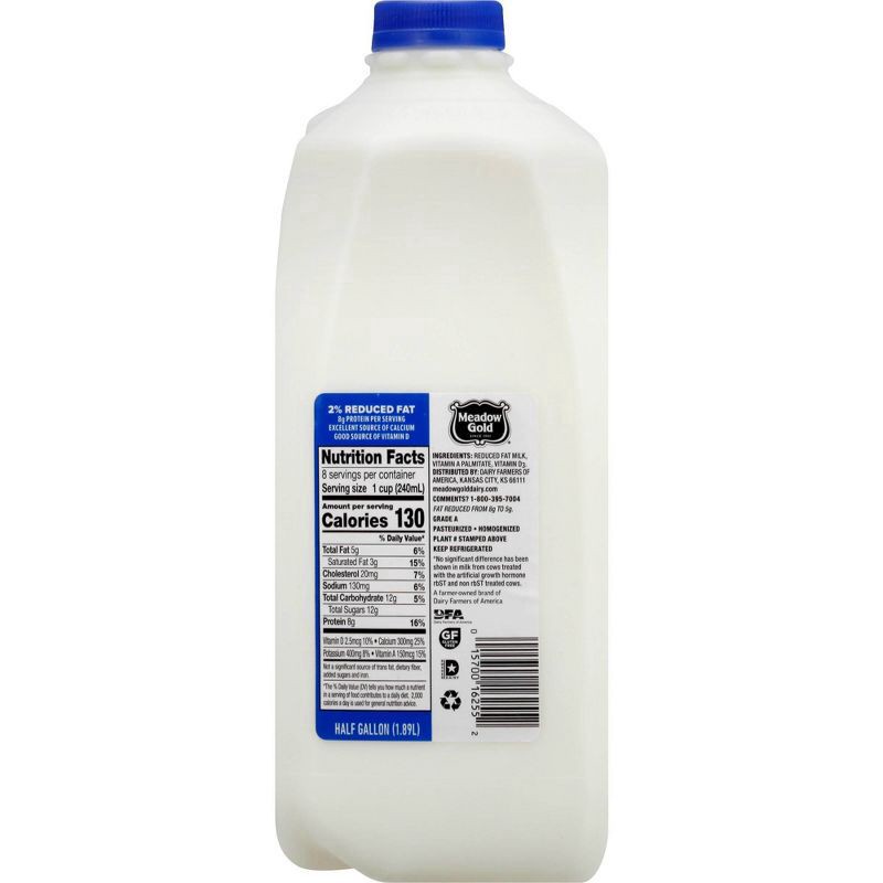 slide 2 of 4, Meadow Gold 2% Reduced Fat Milk, 1/2 gal