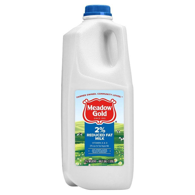 slide 1 of 4, Meadow Gold 2% Reduced Fat Milk, 1/2 gal