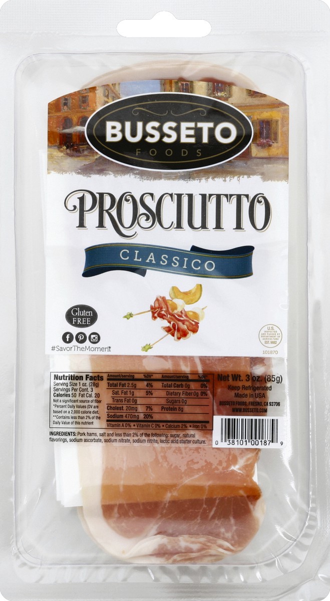 slide 2 of 3, Busseto Foods Prosciutto, 3 oz