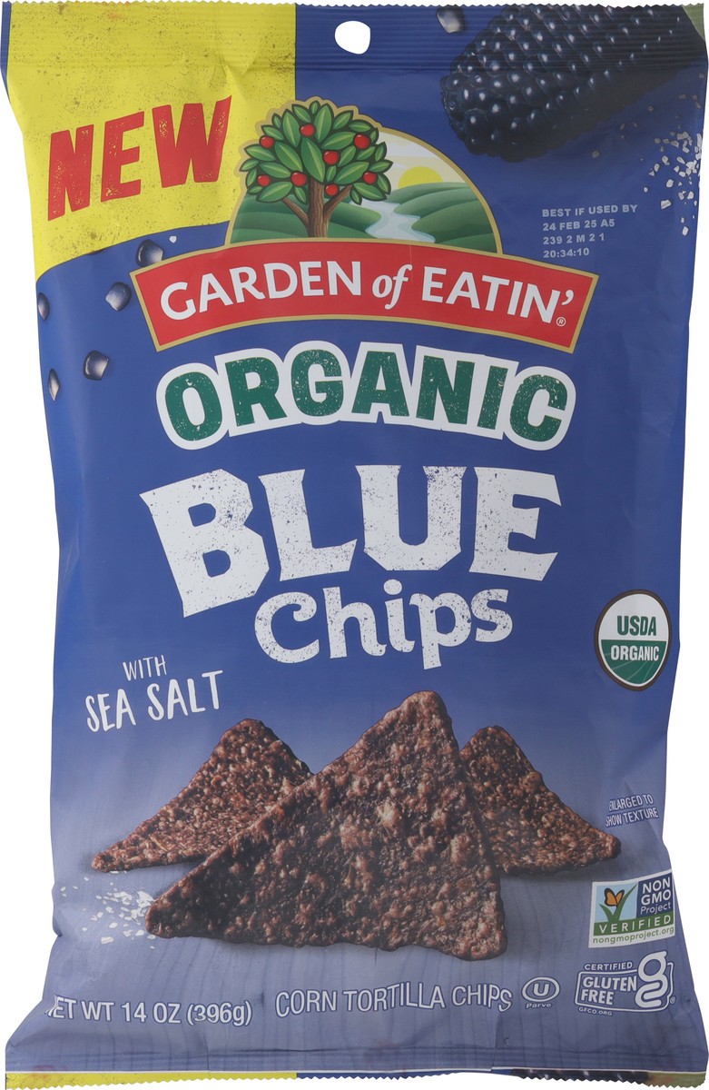 slide 10 of 13, Garden of Eatin' Organic Blue Corn Tortilla Chips with Sea Salt 14 oz, 14 oz