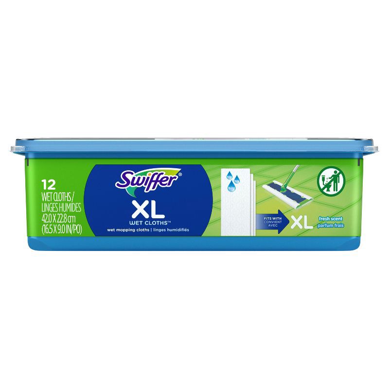 slide 2 of 11, Swiffer Sweeper X-Large Wet Mopping Pad Multi-Surface Refills for Floor Mop - Open Window Fresh Scent - 12ct, 12 ct