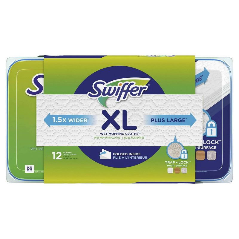 slide 9 of 11, Swiffer Sweeper X-Large Wet Mopping Pad Multi-Surface Refills for Floor Mop - Open Window Fresh Scent - 12ct, 12 ct