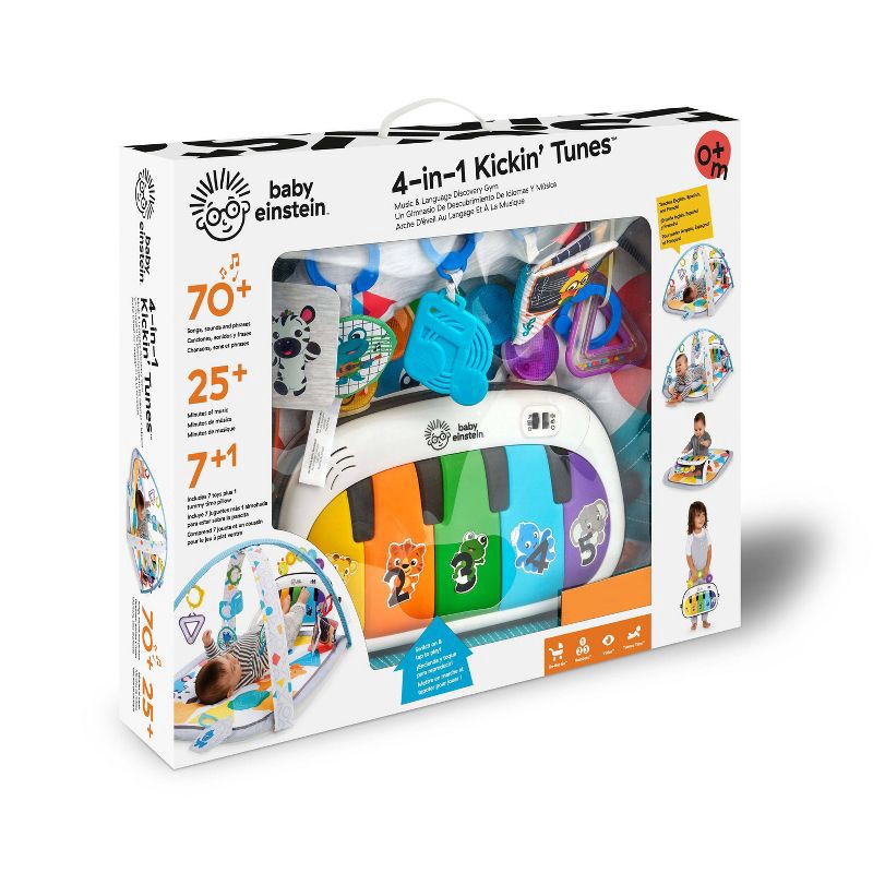 slide 2 of 20, Baby Einstein 4-in-1 Kickin' Tunes Music and Language Discovery Play Gym - Blue/Gray, 1 ct