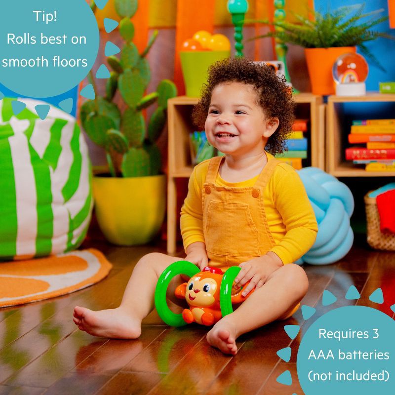 slide 14 of 17, Bright Starts Roll & Glow Monkey, 1 ct