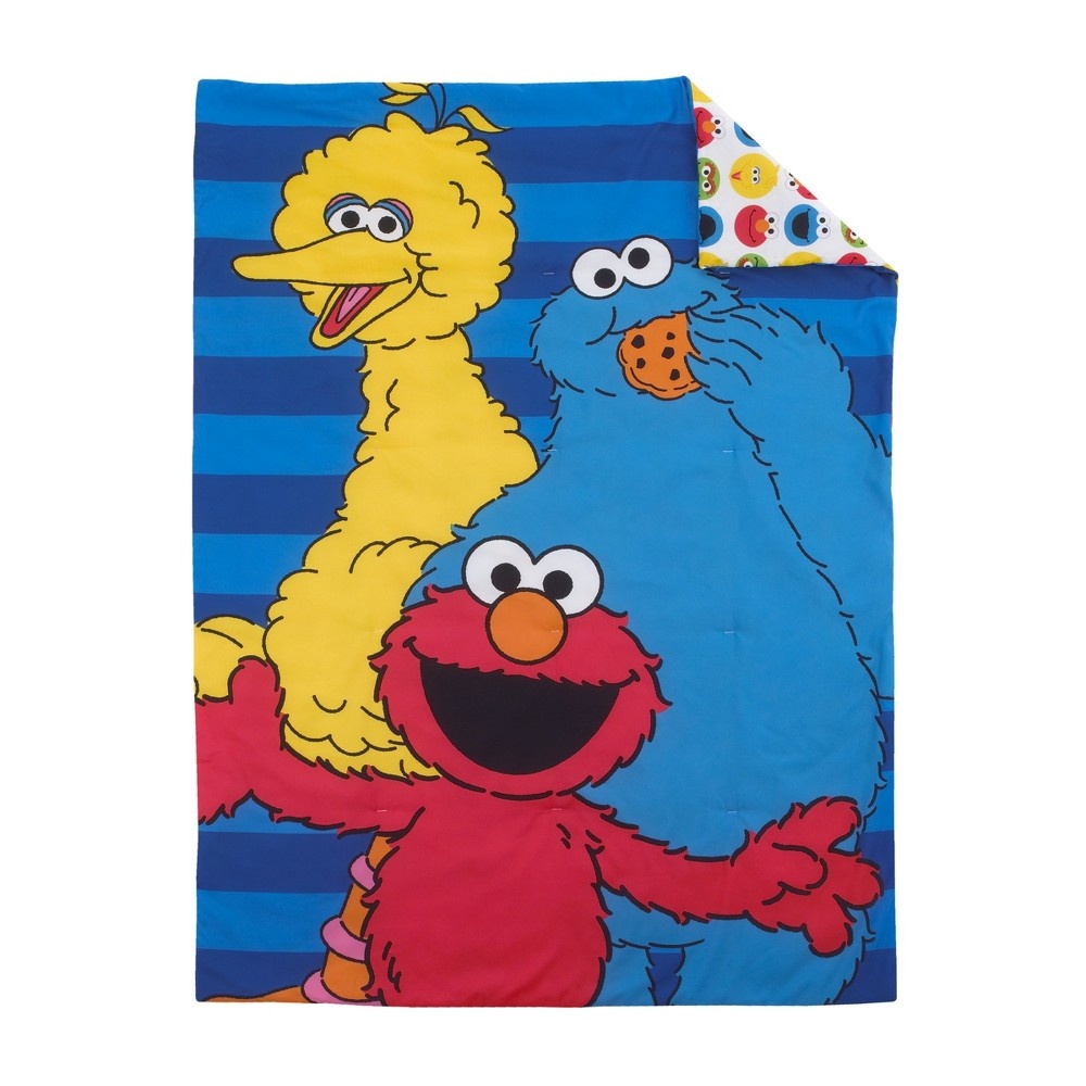 slide 5 of 6, Sesame Street Toddler Bedding Set Blue, 4 ct