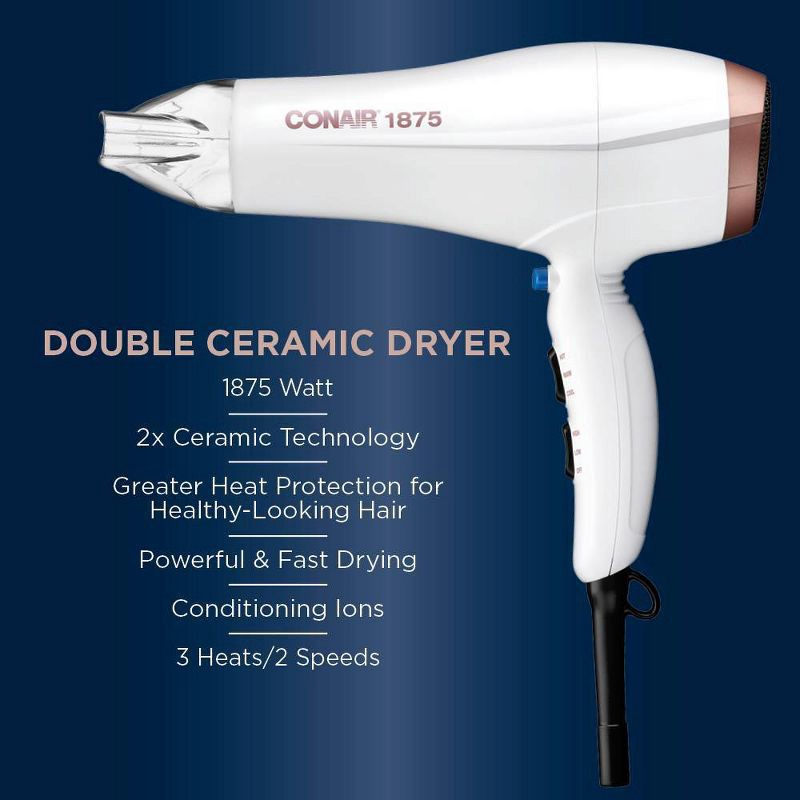 slide 4 of 15, Conair Double Ceramic Hair Dryer - 1875W, 1 ct