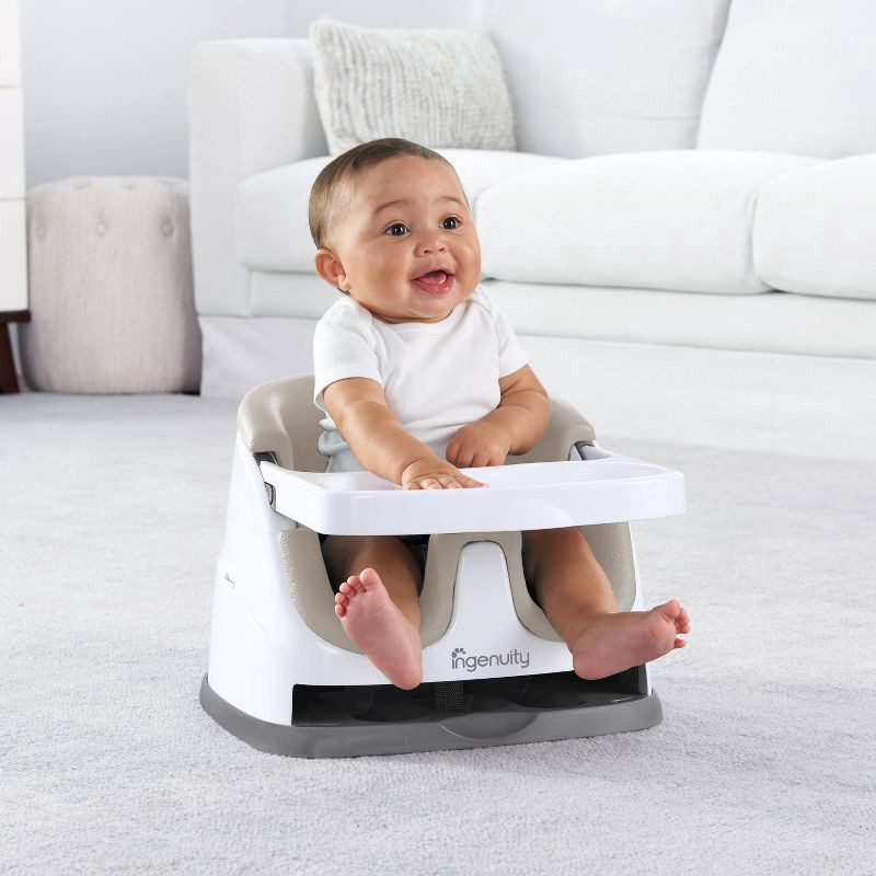 slide 15 of 17, Ingenuity Baby Base 2-in-1 Booster Feeding and Floor Seat with Self-Storing Tray - Cashmere, 1 ct