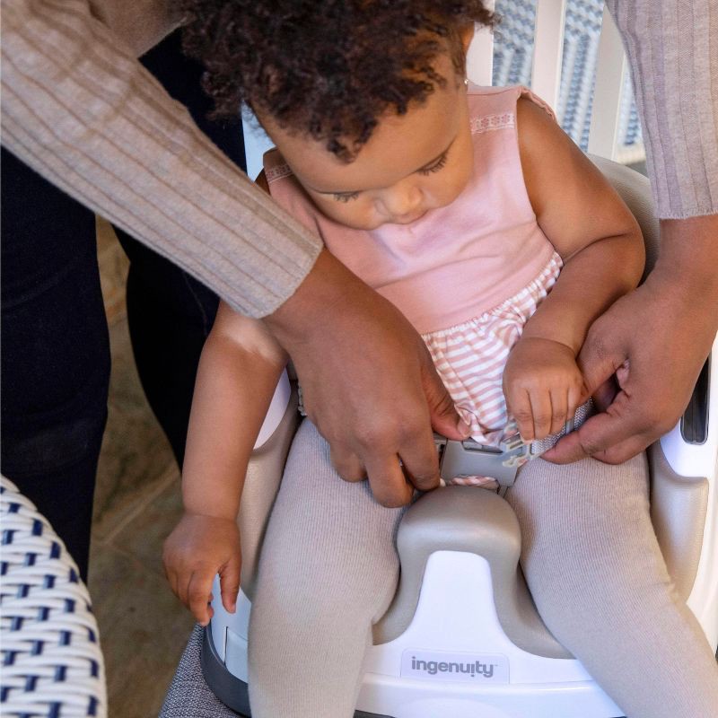 slide 7 of 17, Ingenuity Baby Base 2-in-1 Booster Feeding and Floor Seat with Self-Storing Tray - Cashmere, 1 ct
