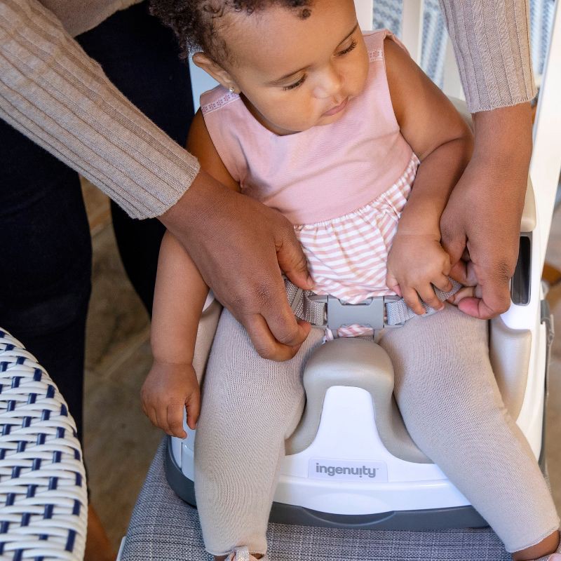 slide 9 of 17, Ingenuity Baby Base 2-in-1 Booster Feeding and Floor Seat with Self-Storing Tray - Cashmere, 1 ct