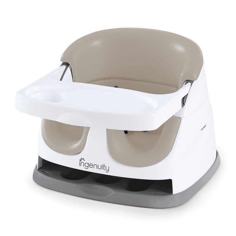 slide 1 of 17, Ingenuity Baby Base 2-in-1 Booster Feeding and Floor Seat with Self-Storing Tray - Cashmere, 1 ct